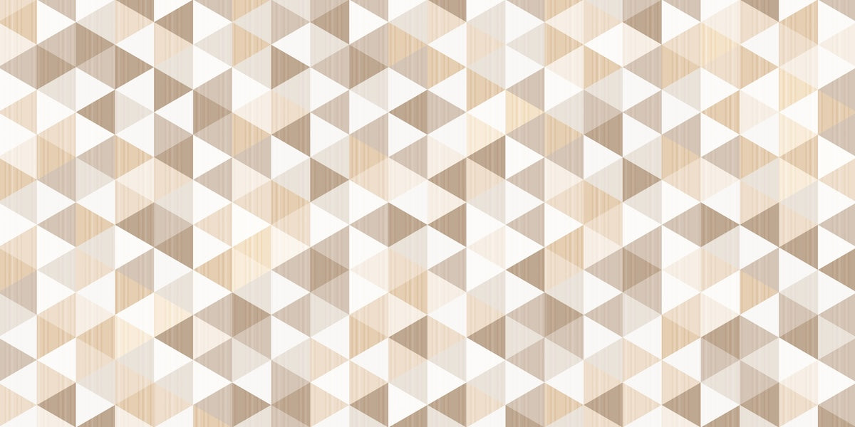 Papier peint géométrique - mosaïque de triangles beige et crème