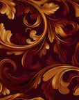 Papier peint baroque - rinceaux classiques marron et or sombres