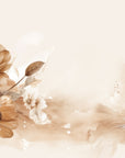 Papier peint fleuri - bouquet crème aquarelle