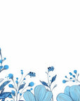 Papier peint fleuri - panoramique fleurs bleues