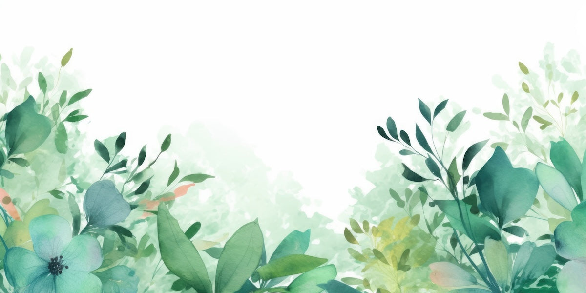 Papier peint fleuri - panoramique feuillage émeraude