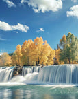 Papier peint cascades - panorama automnal