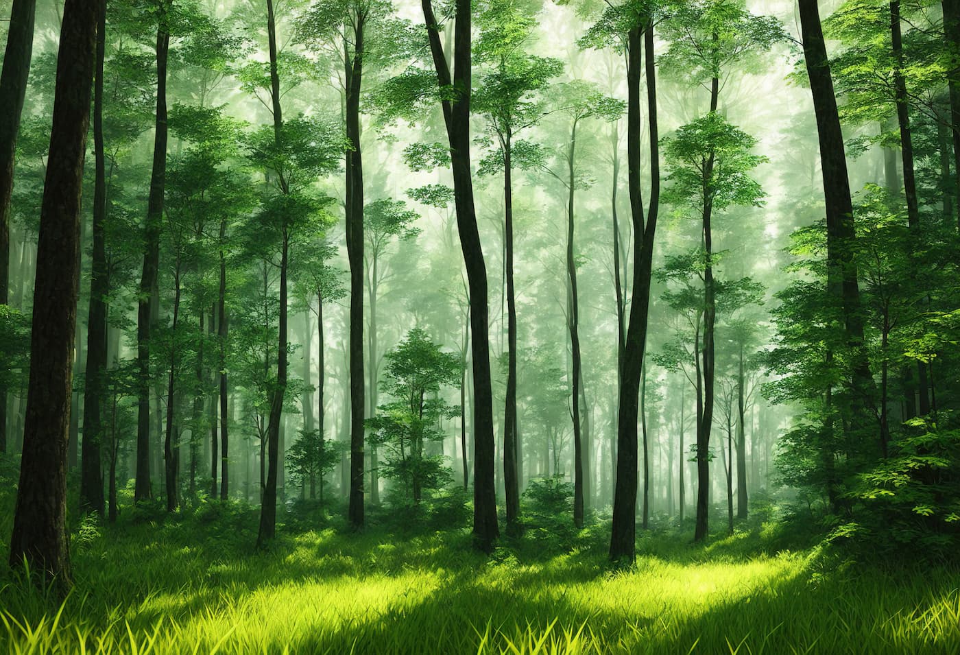 Forest Wallpaper - Deep Green