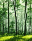Papier Peint Paysage - Forêt Verdoyante