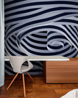 Papier Peint 3D - Spirale Noir Et Blanc