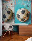 Papier Peint Enfant - Graffiti Ballon De Foot