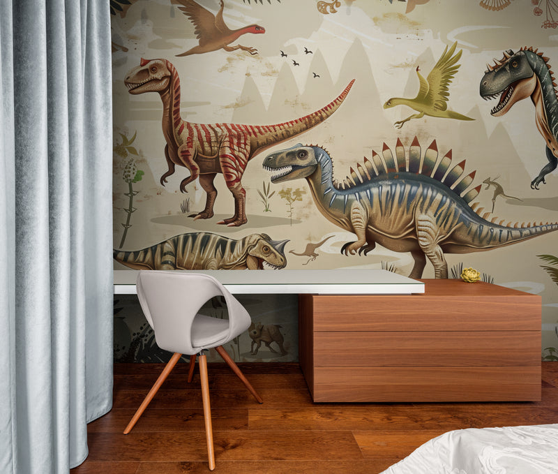 Papier Peint Enfant - Préhistoire Dinosaure