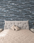 Papier Peint Imitation - Mur De Parement Gris Foncé
