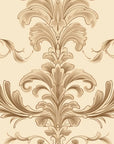 Papier peint baroque - damas classique beige et crème