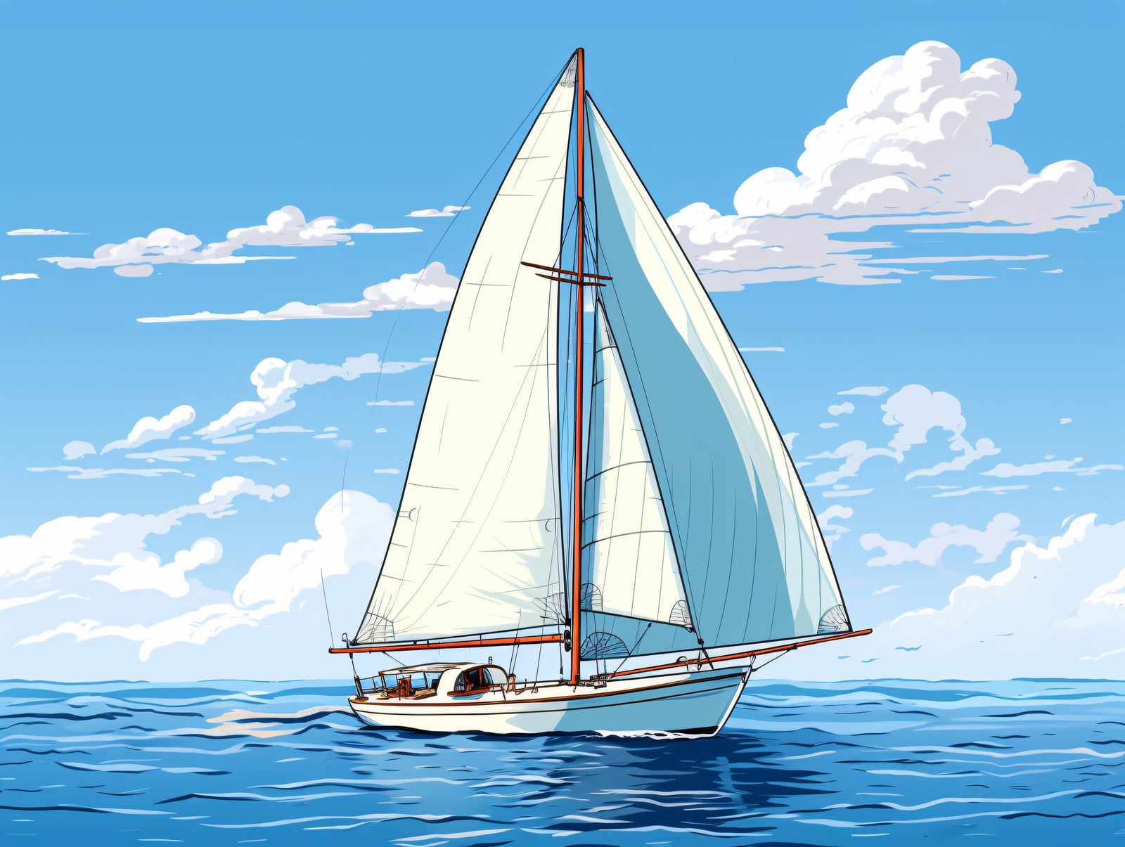 Wallpaper Illustration – Peaceful View of Animated Water