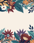 Papier peint fleuri - cadre sauvage bohème