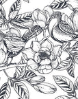 Papier peint nature - croquis de fleurs sauvages