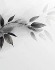 Papier peint nature - branches de saule en noir et blanc
