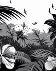 Nature wallpaper - tropical jungle in black and white