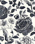 Papier peint fleuri - tapisserie roses sombres