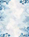 Papier peint fleuri - brume aquarelle bleue