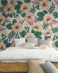 Retro Wallpaper - Pastel Flowers in Classic Pattern