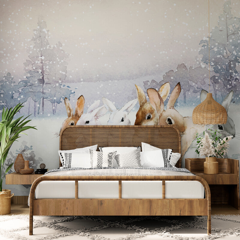 Animal Wallpaper - Rabbits in the Snow