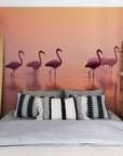 Papier Peint Tropical - Flamants Roses