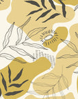 Papier Peint Moderne - Floral Jaune