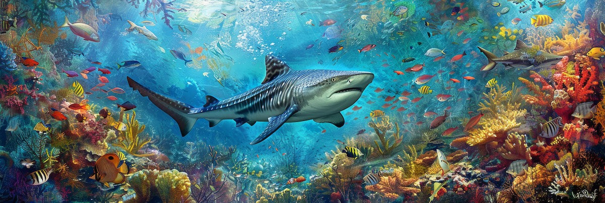 Papier peint animaux - requin barrière corail