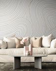 Abstract Wallpaper - Golden Lines on White Background