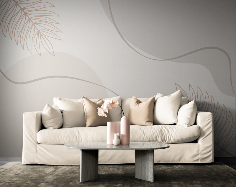 Minimalist Wallpaper - Stylized Leaves