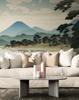 Papier Peint Japonais - Paysage De Lac Et Montagnes