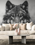 Papier Peint Noir Et Blanc - Loup Sauvage