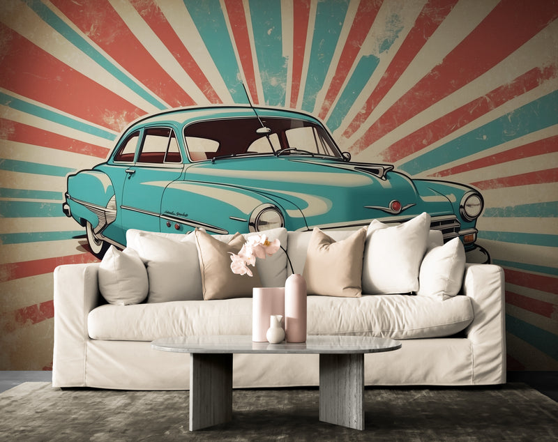 Papier Peint Rétro - Voiture Vintage