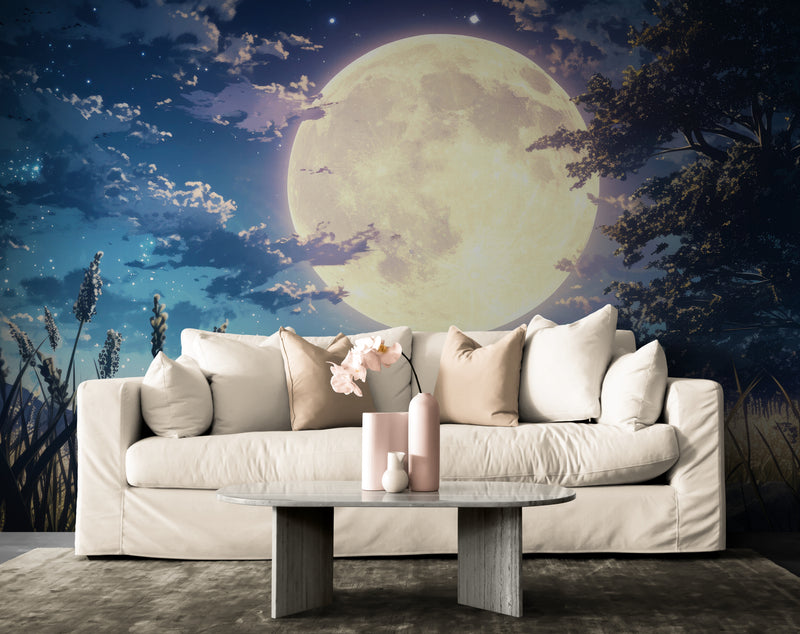Papier Peint Japonais - Pleine Lune Mystique