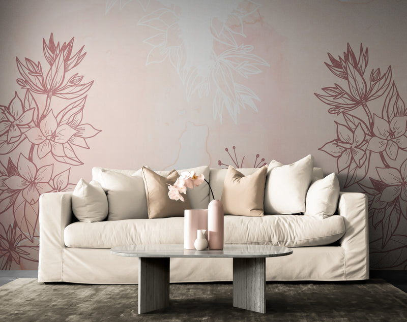 Floral Wallpaper - Pastel Shades