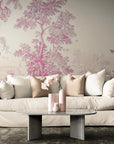 Papier Peint Vintage- Paysage Tropical Rose