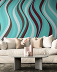 Papier Peint Art & Déco - Vagues Turquoise