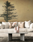 Papier Peint Paysage - Sapin Dans La Brume