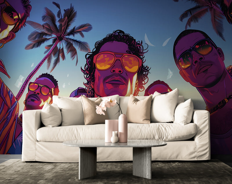 Papier Peint Rétro - Gang Hawaï