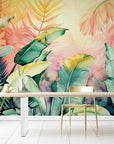 Papier Peint Rétro - Feuillage Tropical