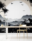 Papier Peint Paysage - Silhouette Tropicale