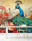 Papier Peint Illustration - Paon Majestueux