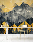 Papier Peint Géométrique - Montagnes Jaunes Et Noires