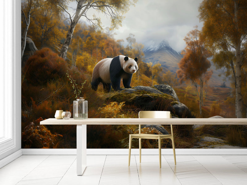 Landscape Wallpaper - Panda Autumn Forest
