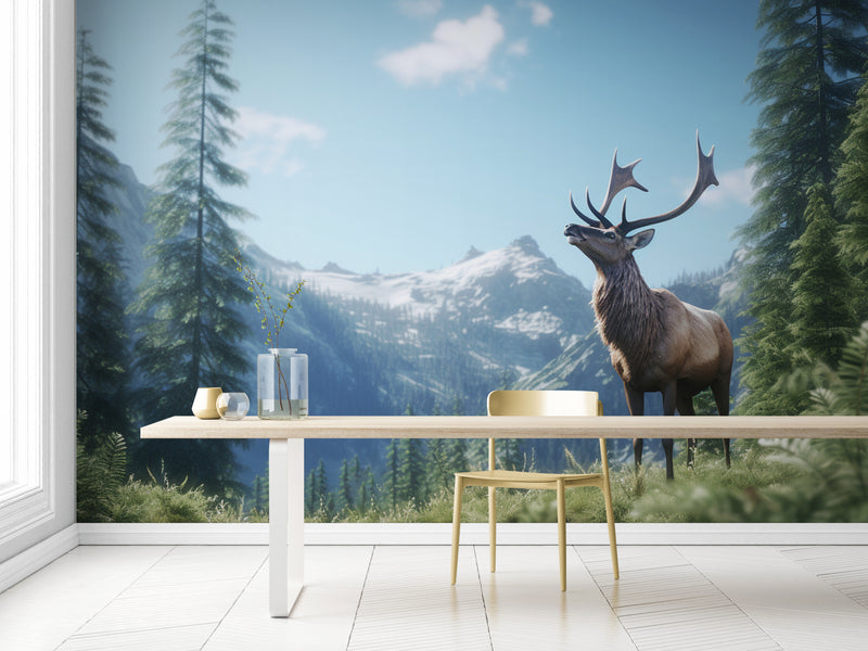 Landscape Wallpaper - Majestic Deer in the Mountains
