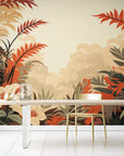 Papier Peint Illustration - Feuillage Tropicale D’automne