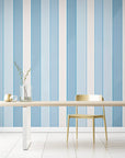 Papier Peint Art & Déco - Rayures Bleues