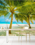 Papier Peint Panoramique - Plage Et Cocotiers Exotiques