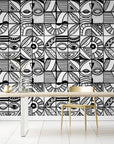 Papier Peint Design - Géométrique Noir Et Blanc
