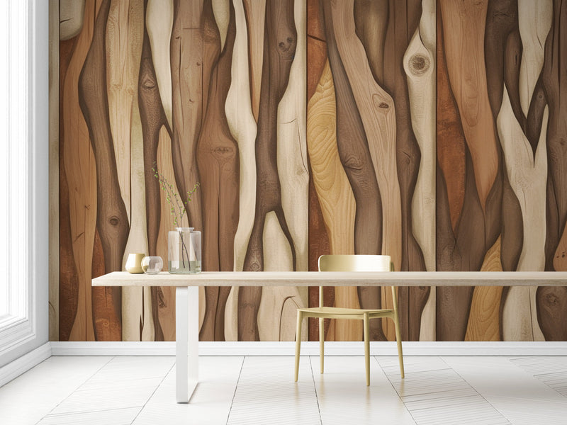 Wood wallpaper - carved