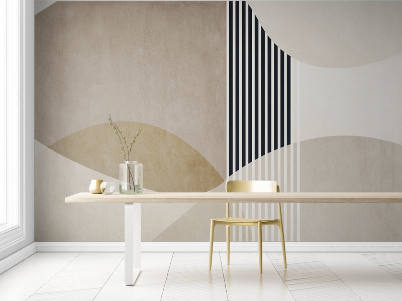 Papier Peint Minimaliste - Courbes Harmonieuses