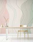 Papier Peint Pastel - Lignes Abstraites