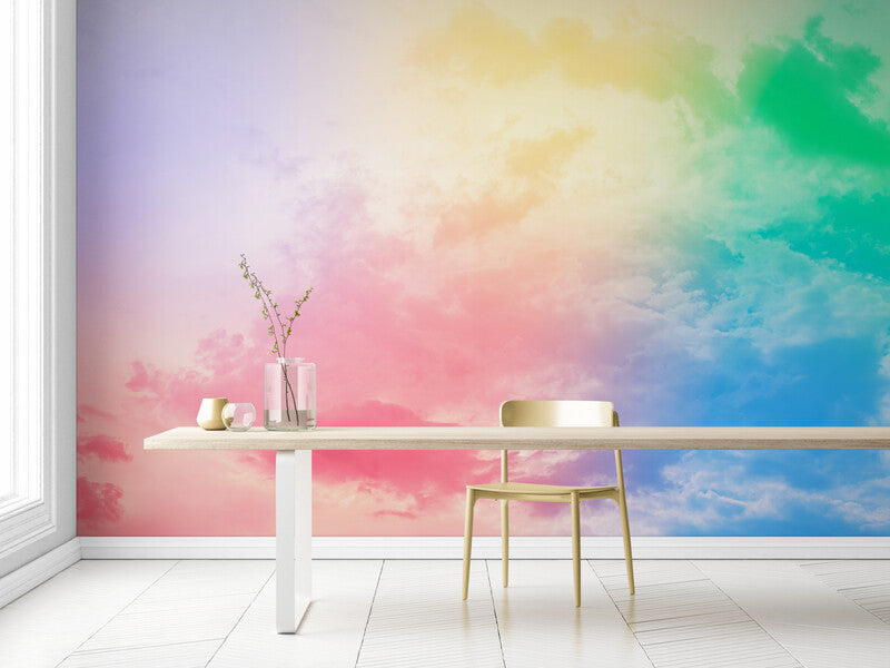 Papier Peint Design - Nuages Multicolores